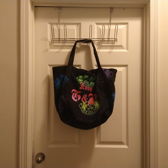 Juicy Couture Multi Color Cloth Tote W/Zipper 2 Handles - Picture 1 of 6